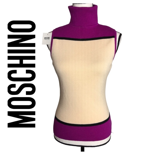 MOSCHINO Wool Turtleneck Top Sz 4 - Picture 1 of 15